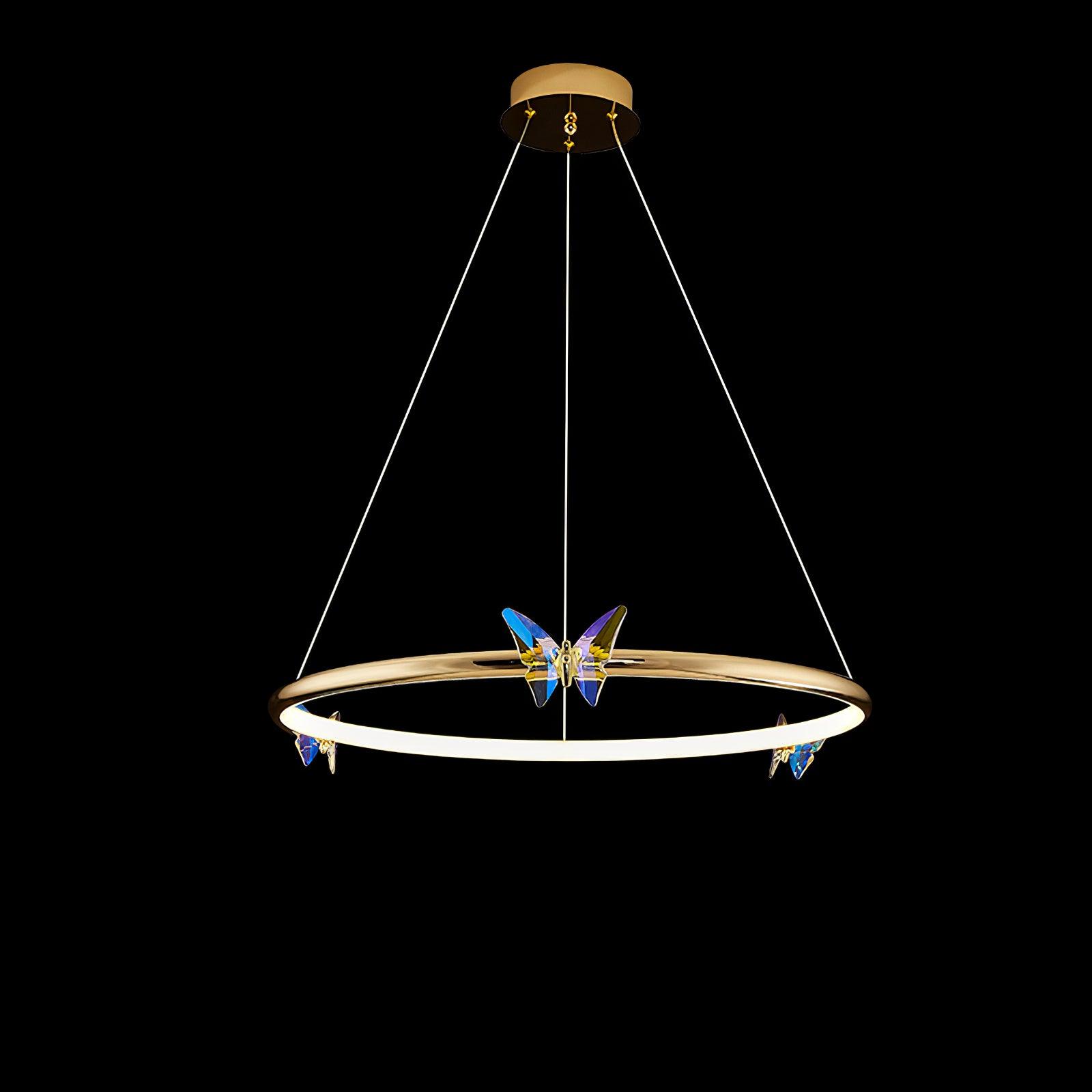 Lustra Lustre Anneau en Cristal Papillon Élégant