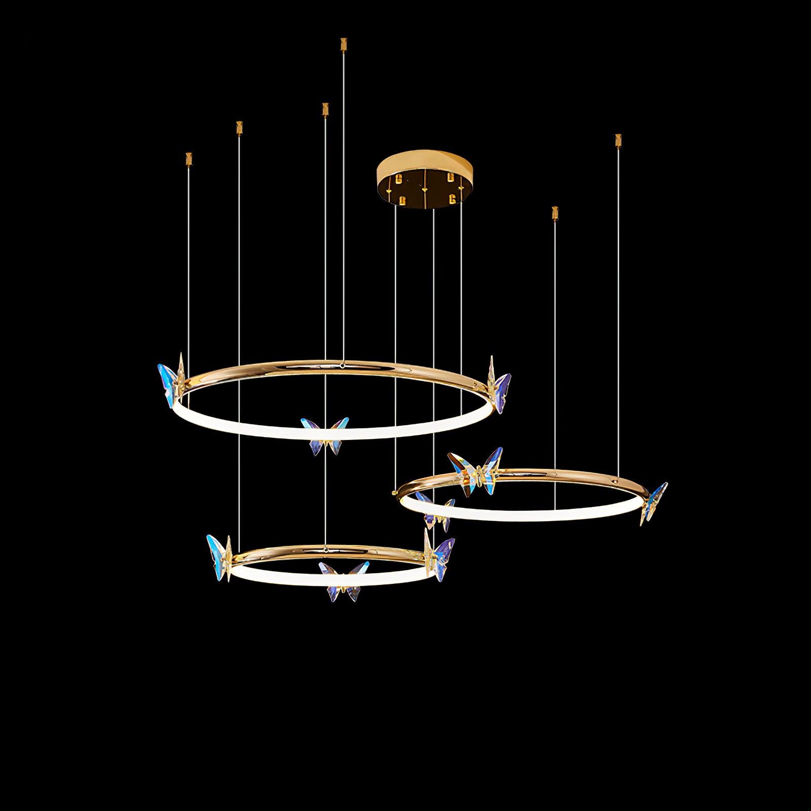 Lustra Lustre Anneau en Cristal Papillon Élégant