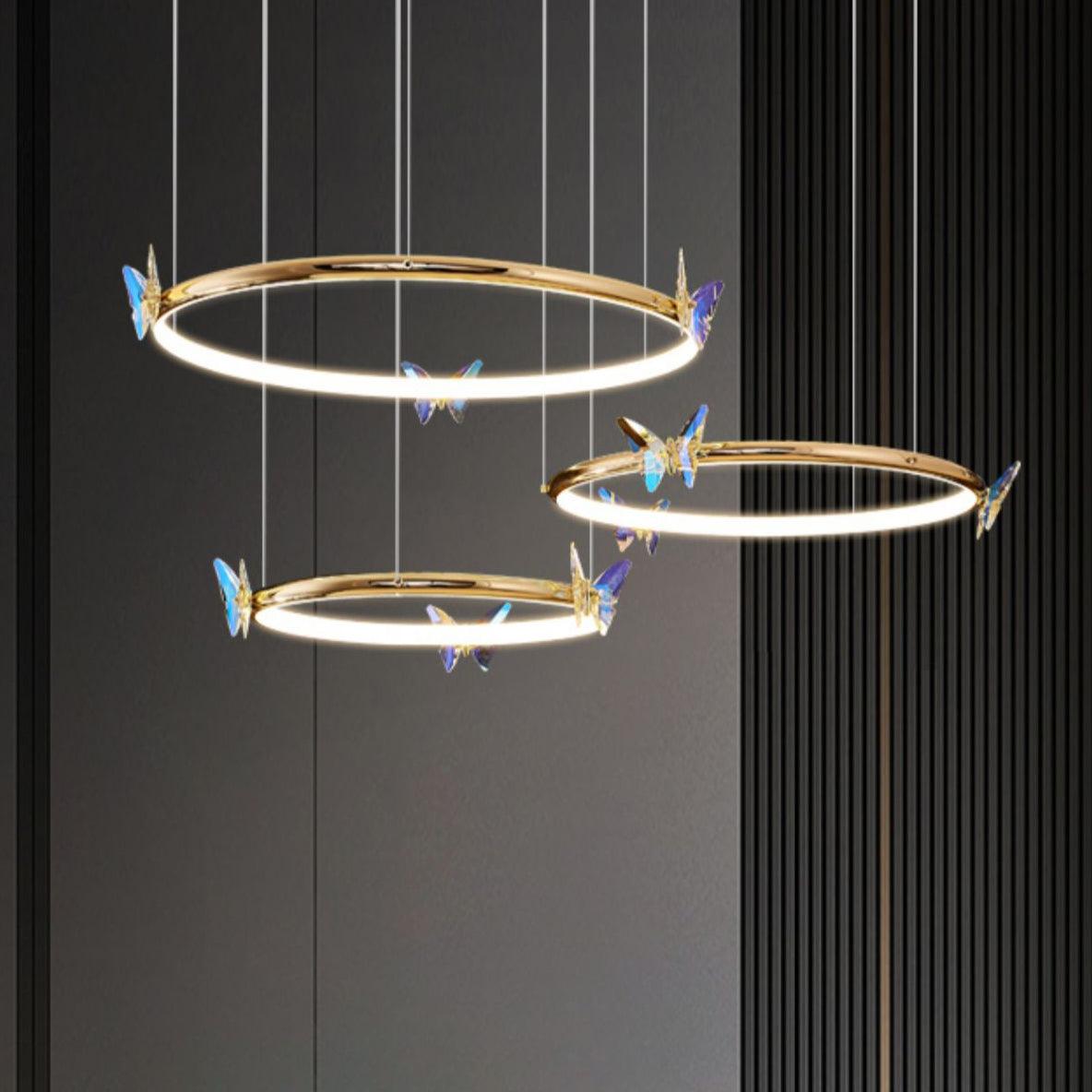 Lustra Lustre Anneau en Cristal Papillon Élégant