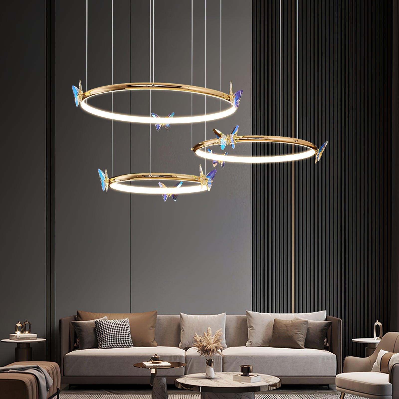 Lustra Lustre Anneau en Cristal Papillon Élégant