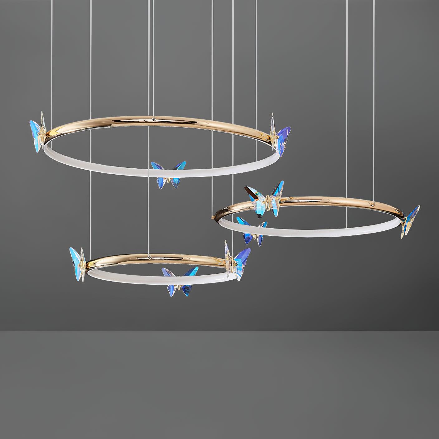 Lustra Lustre Anneau en Cristal Papillon Élégant