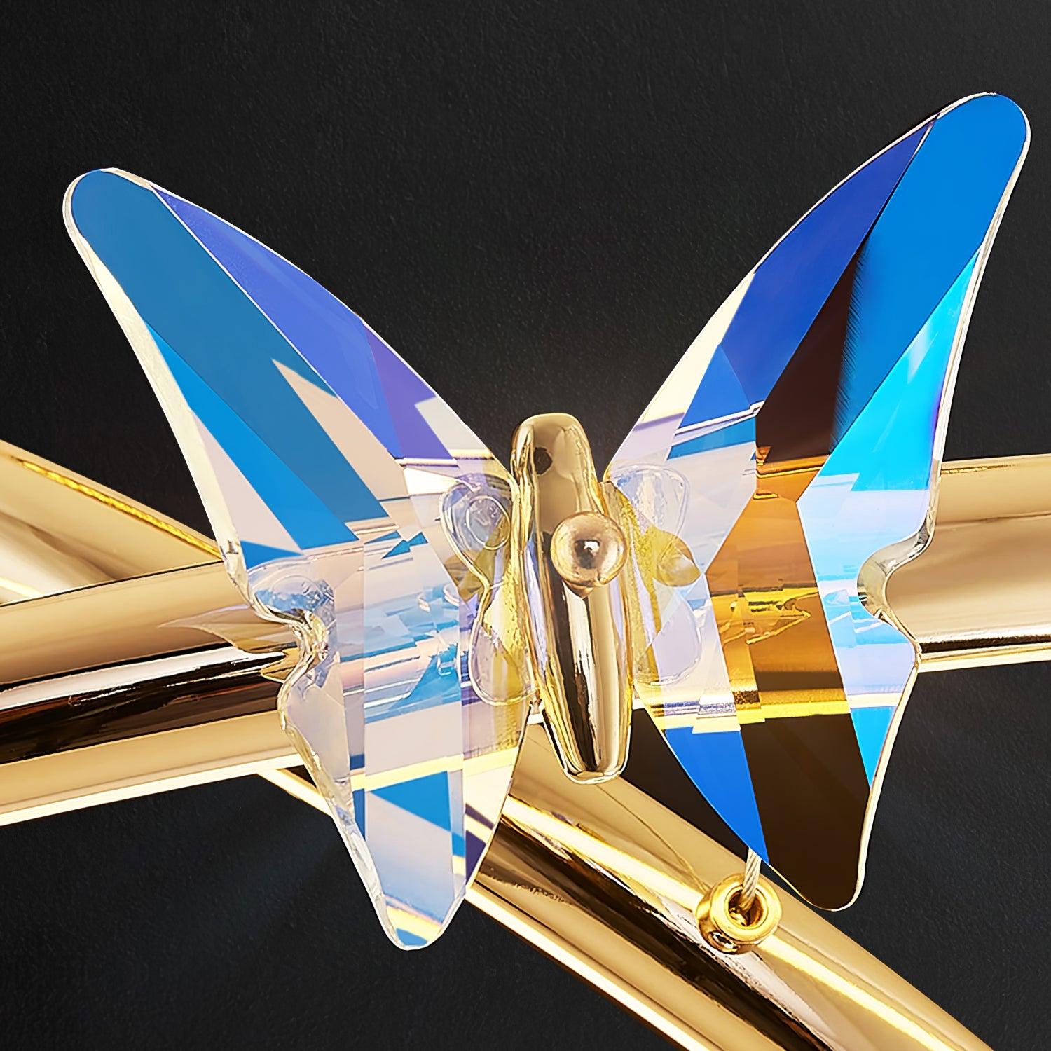 Lustra Lustre Anneau en Cristal Papillon Élégant