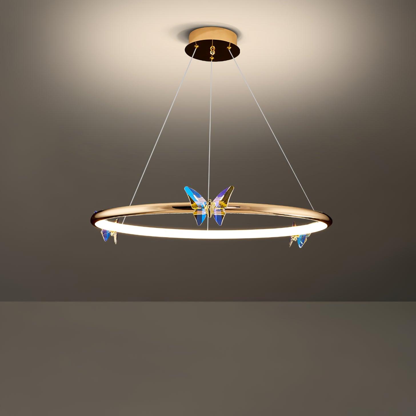 Lustra Lustre Anneau en Cristal Papillon Élégant