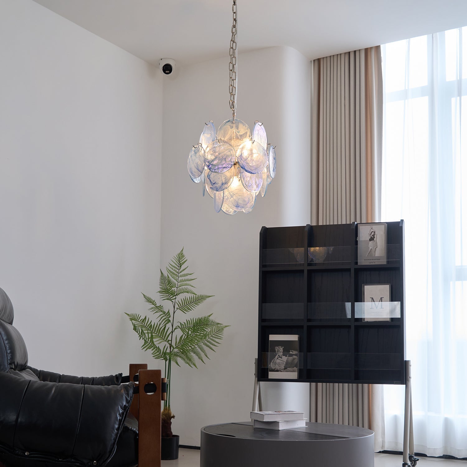 BlWaegnuvyj Individuel Créativité Disque Métal Verre Lustre