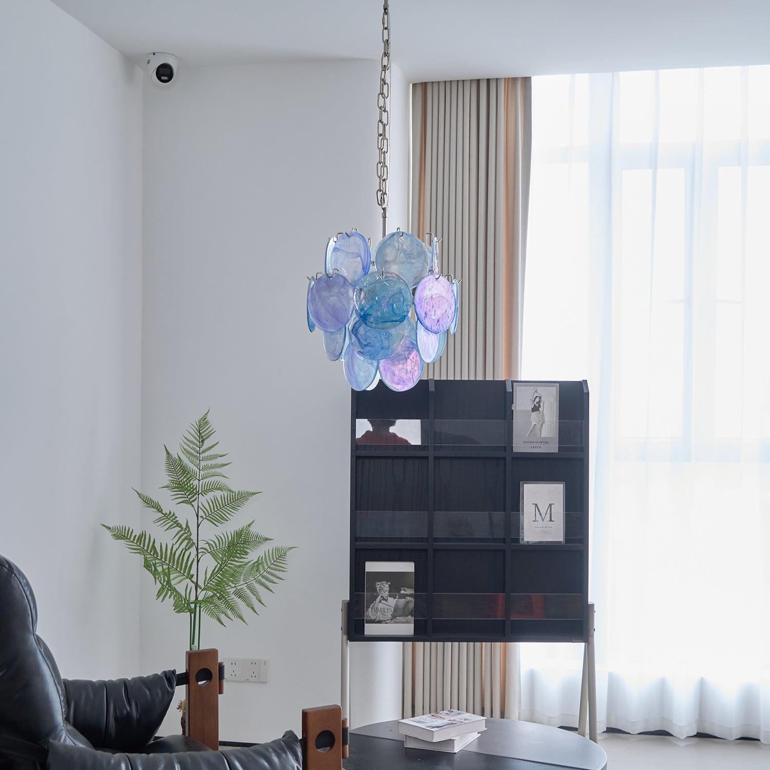BlWaegnuvyj Individuel Créativité Disque Métal Verre Lustre