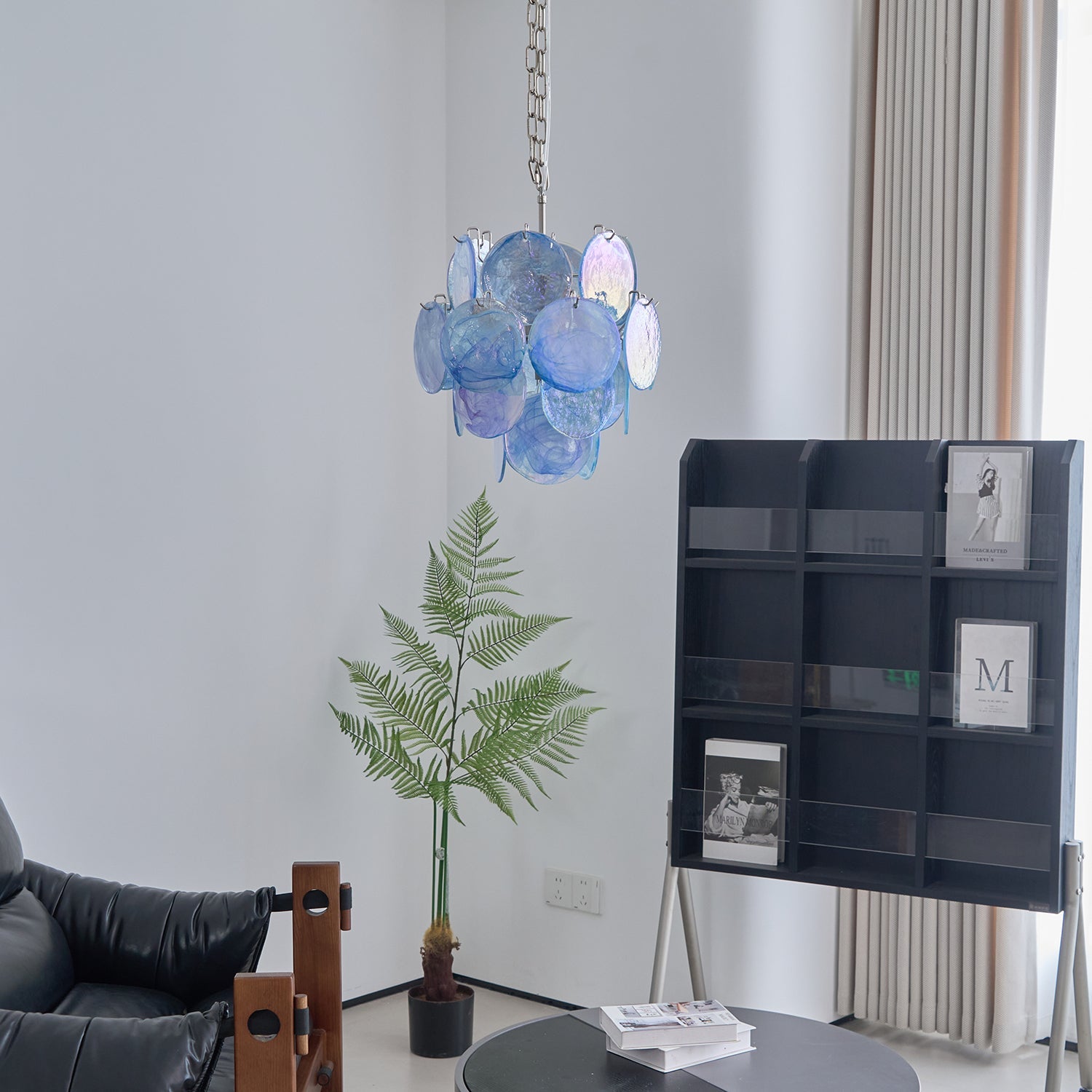 BlWaegnuvyj Individuel Créativité Disque Métal Verre Lustre
