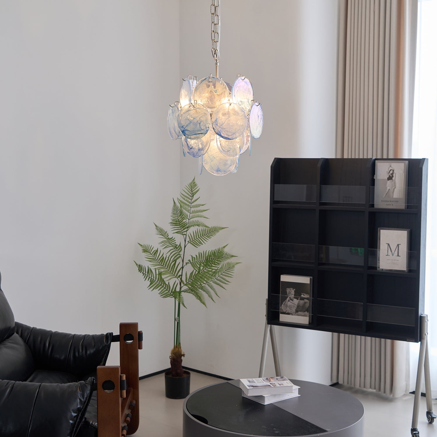 BlWaegnuvyj Individuel Créativité Disque Métal Verre Lustre