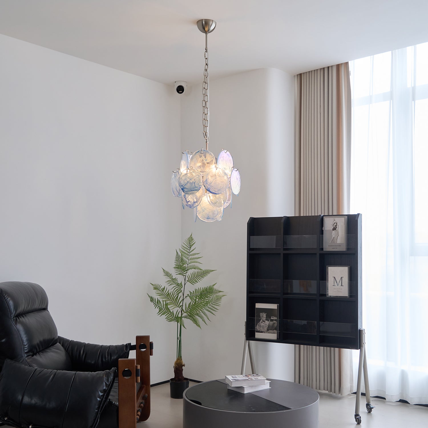 BlWaegnuvyj Individuel Créativité Disque Métal Verre Lustre