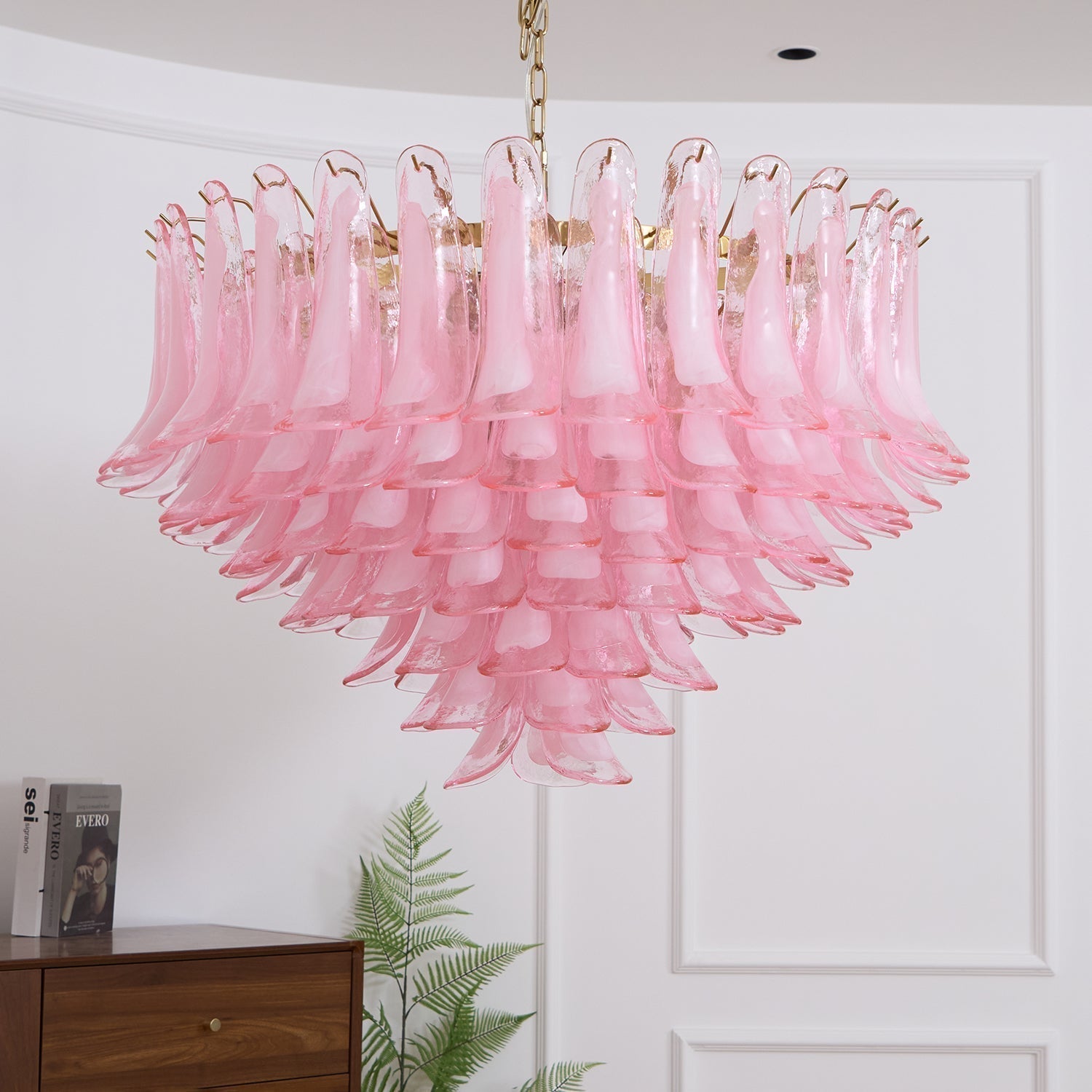 Aurora Lustre en Verre Rose Pâle Élégant