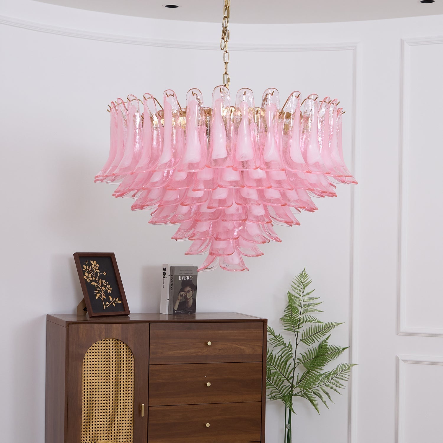 Aurora Lustre en Verre Rose Pâle Élégant