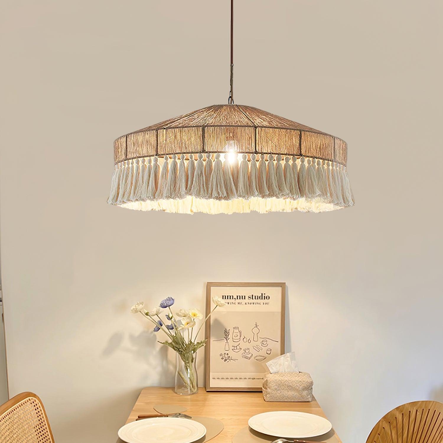 Duvia Lustra Lustre Bohème à Franges Élégant