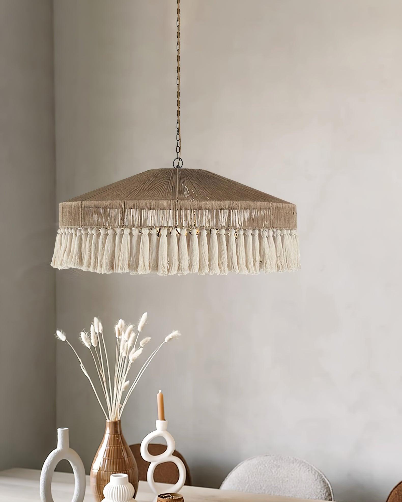 Duvia Lustra Lustre Bohème à Franges Élégant