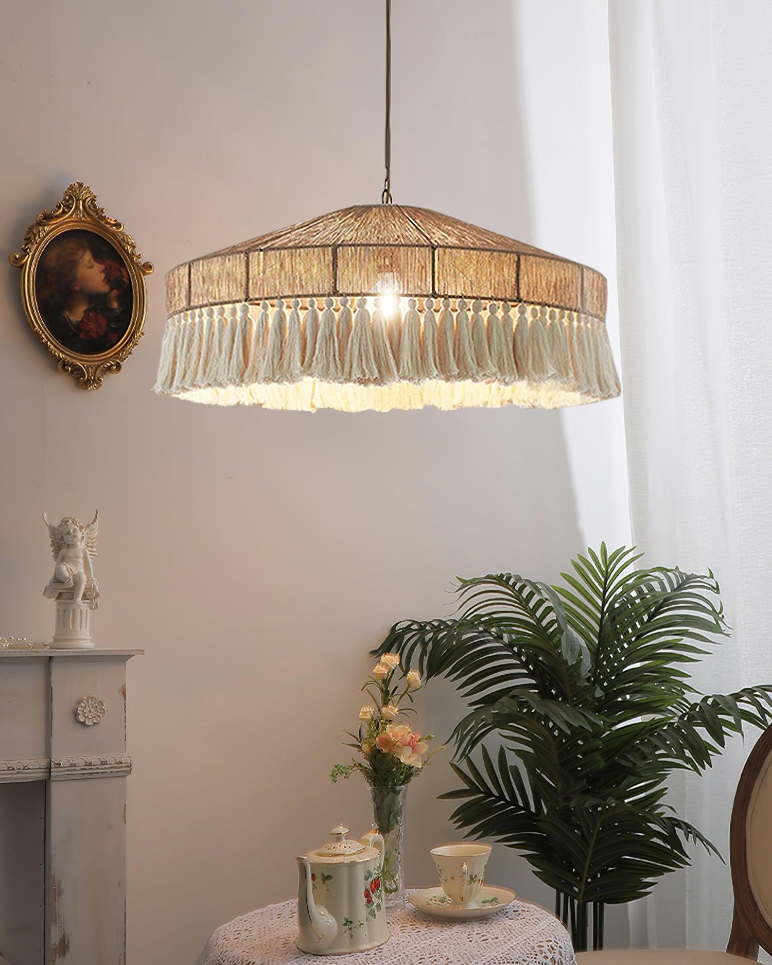 Duvia Lustra Lustre Bohème à Franges Élégant