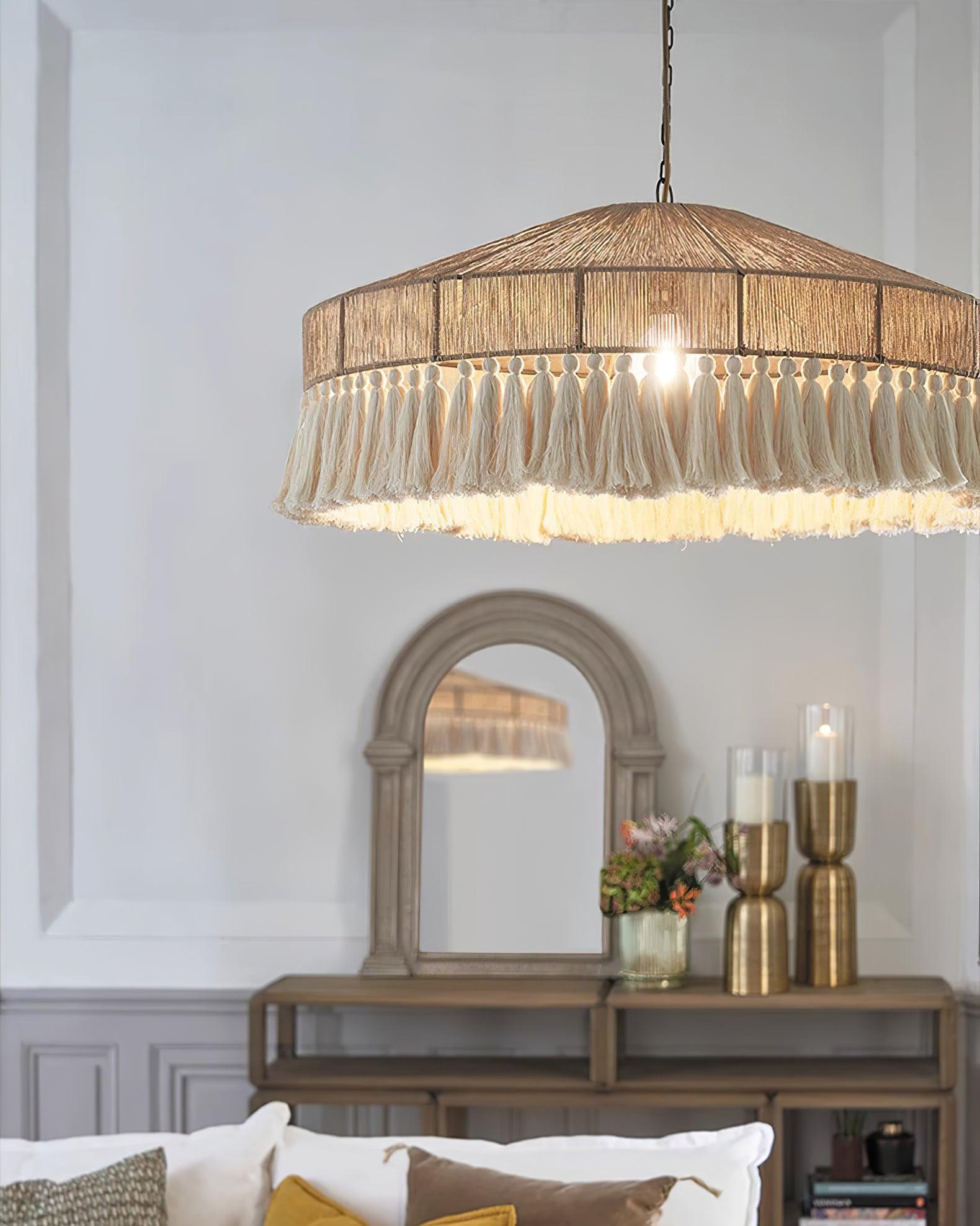 Duvia Lustra Lustre Bohème à Franges Élégant
