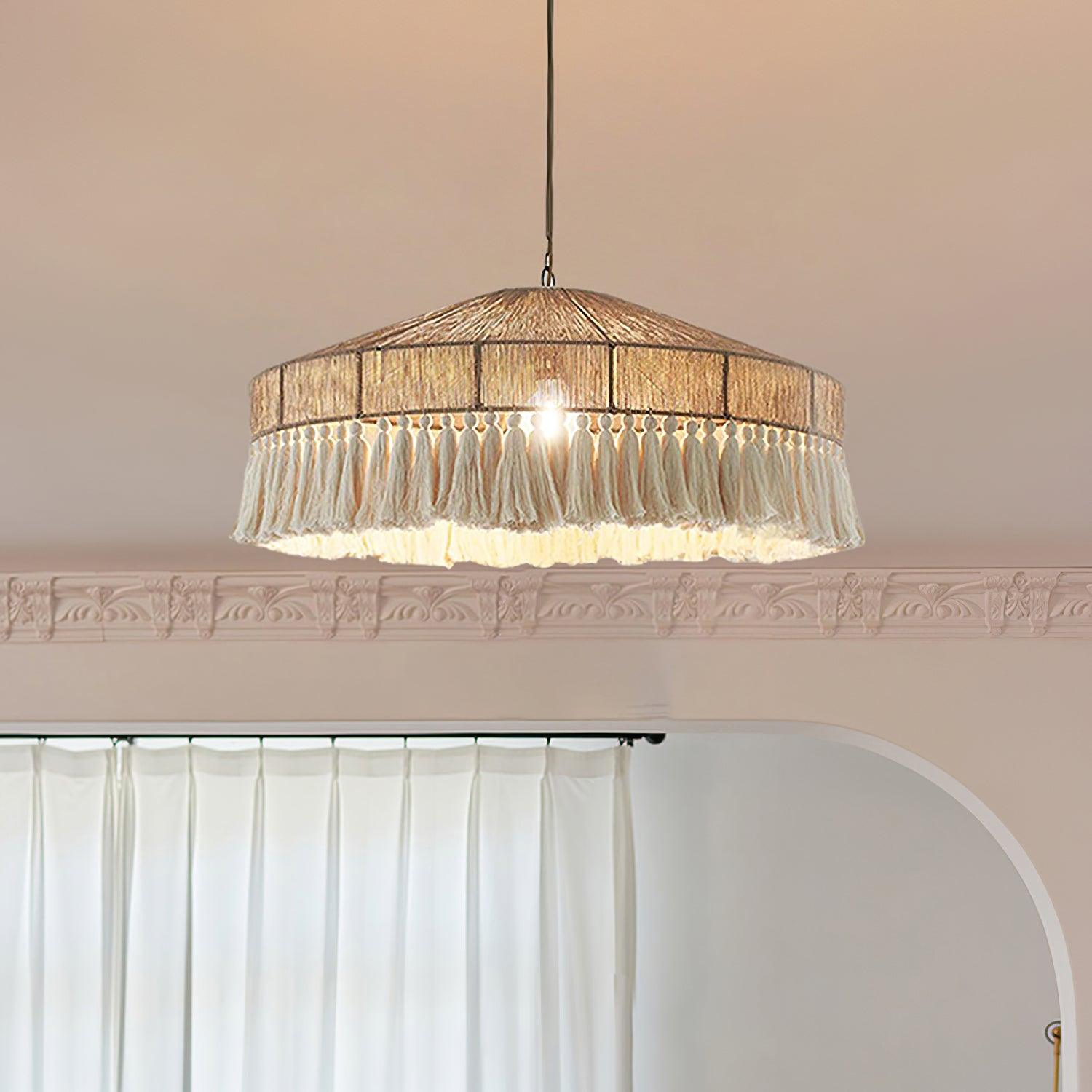 Duvia Lustra Lustre Bohème à Franges Élégant
