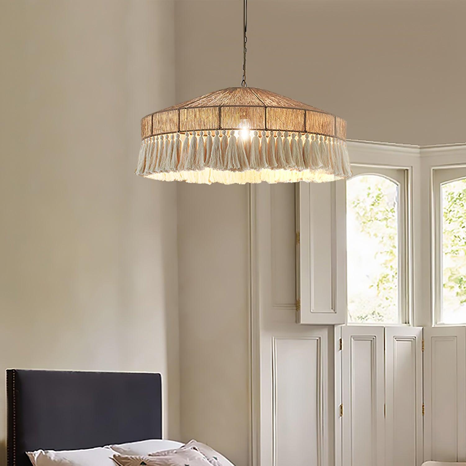 Duvia Lustra Lustre Bohème à Franges Élégant