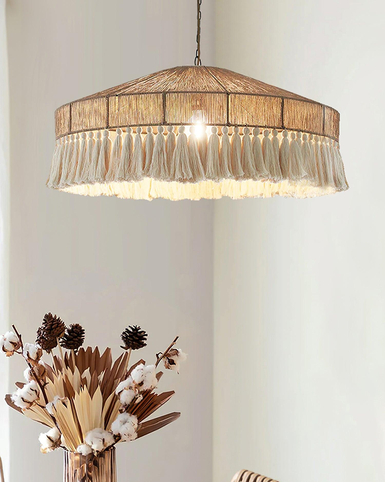 Duvia Lustra Lustre Bohème à Franges Élégant