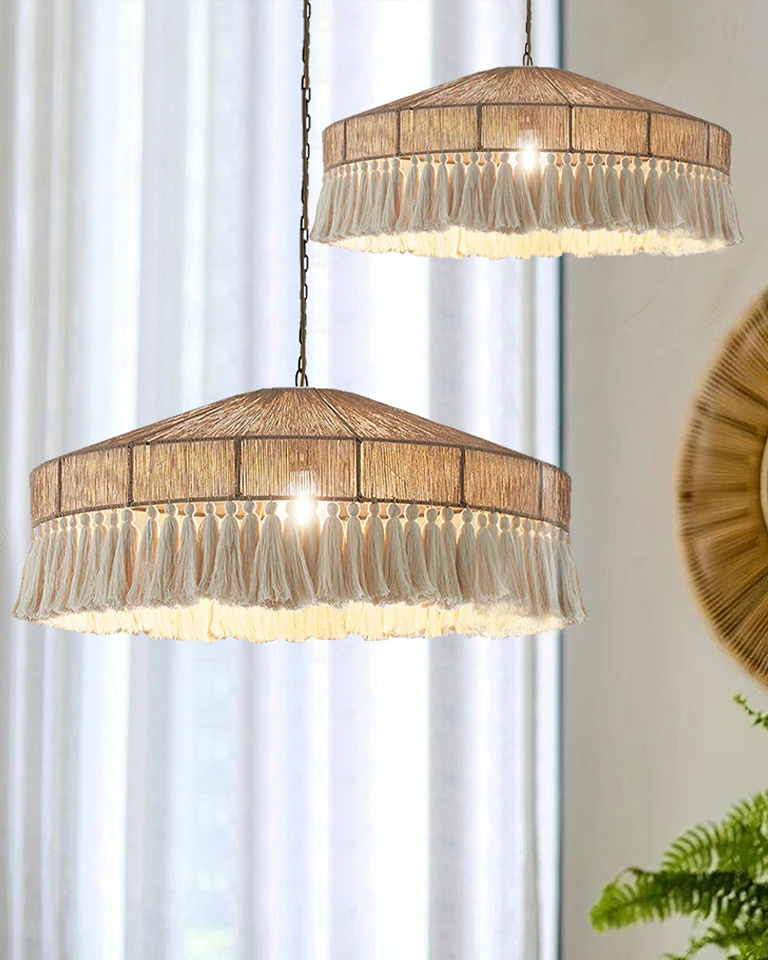Duvia Lustra Lustre Bohème à Franges Élégant