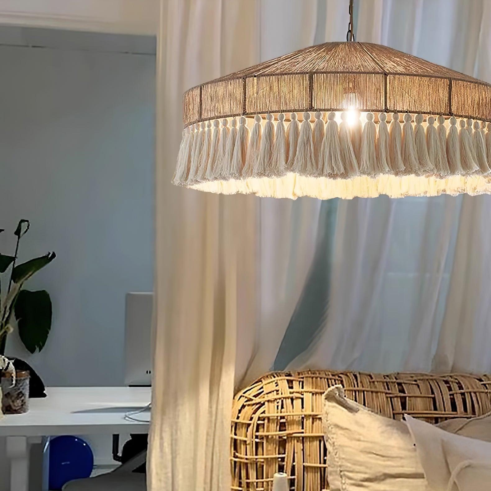 Duvia Lustra Lustre Bohème à Franges Élégant