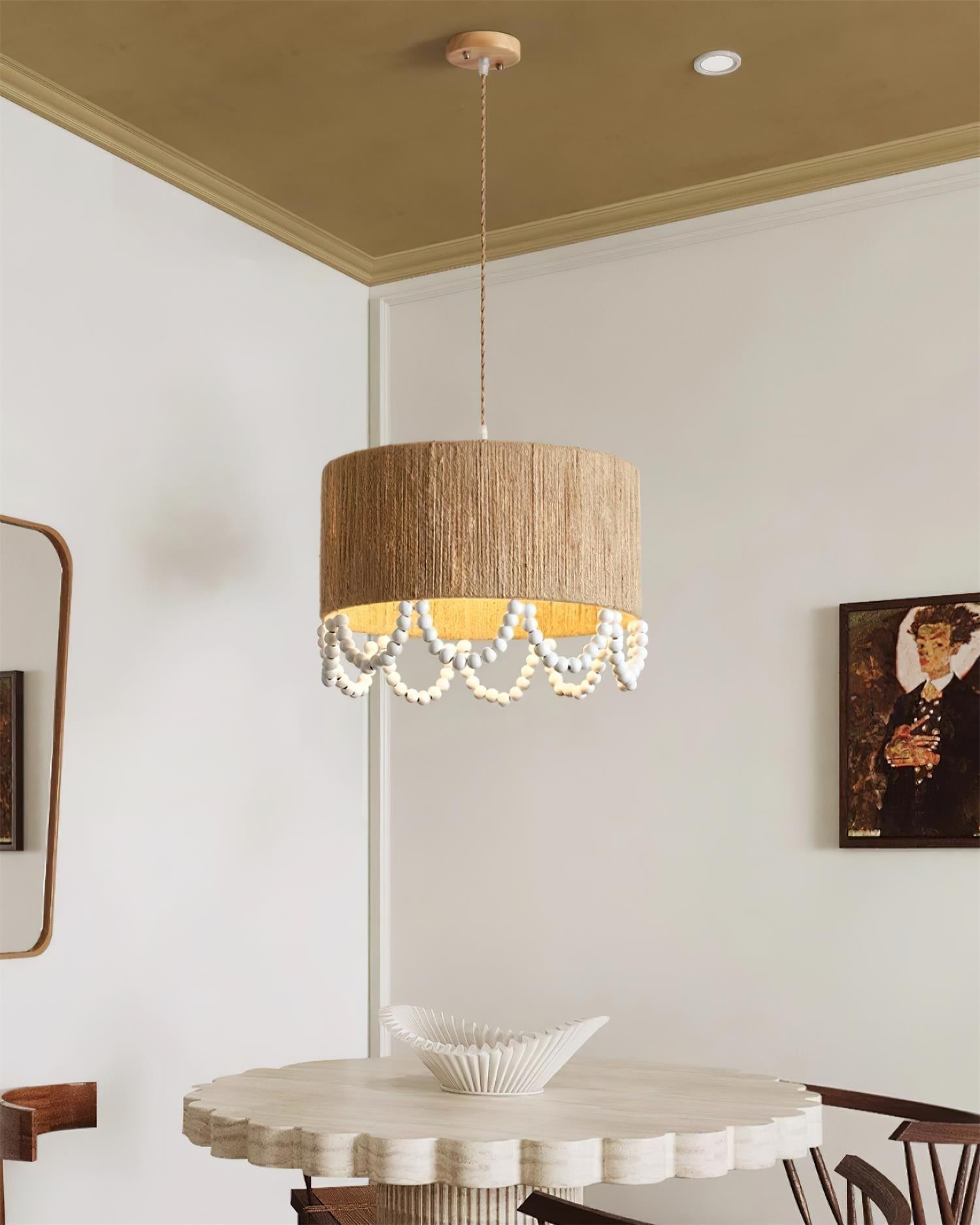 Boho Dona Suspension Naturel Frange Organique