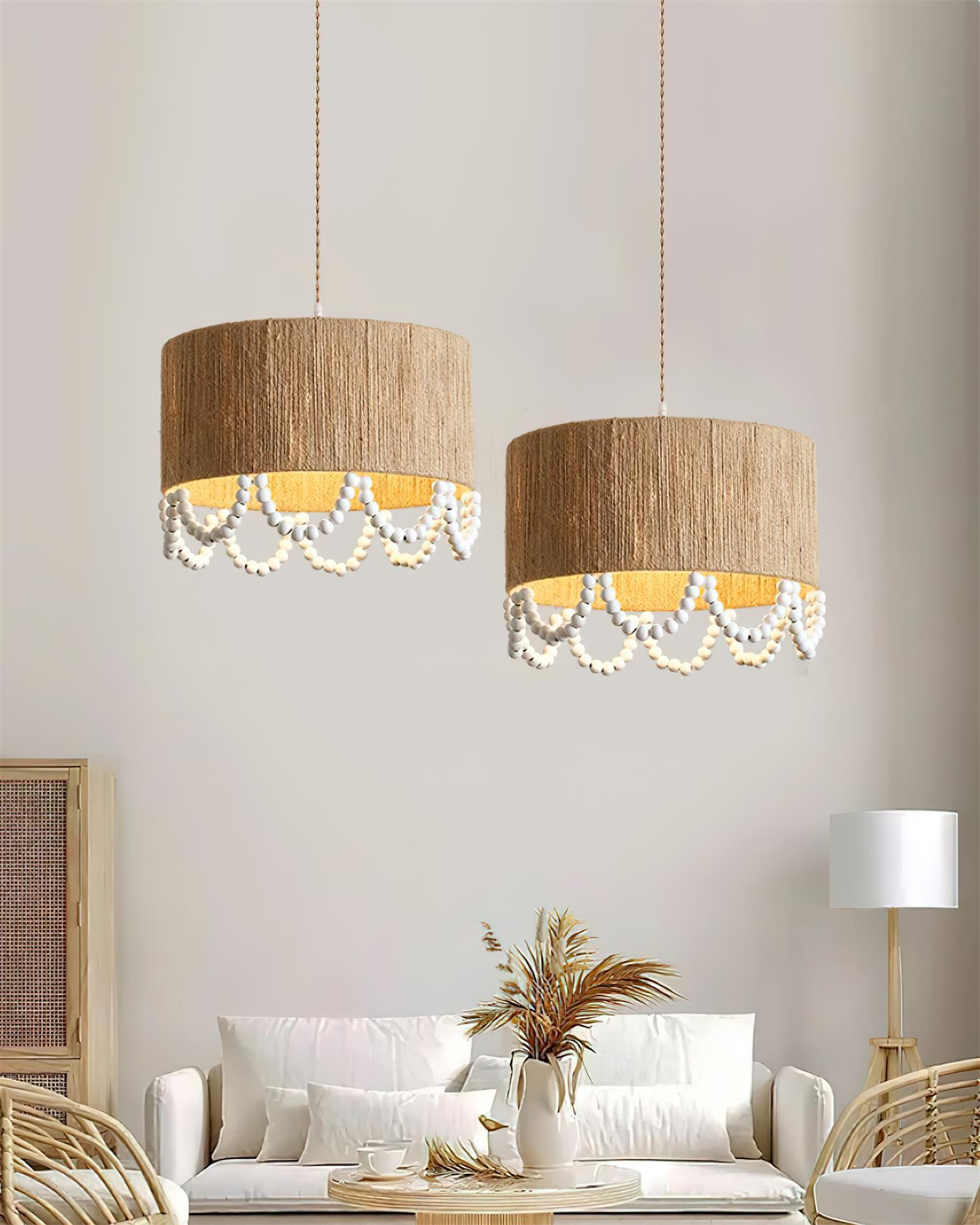 Boho Dona Suspension Naturel Frange Organique