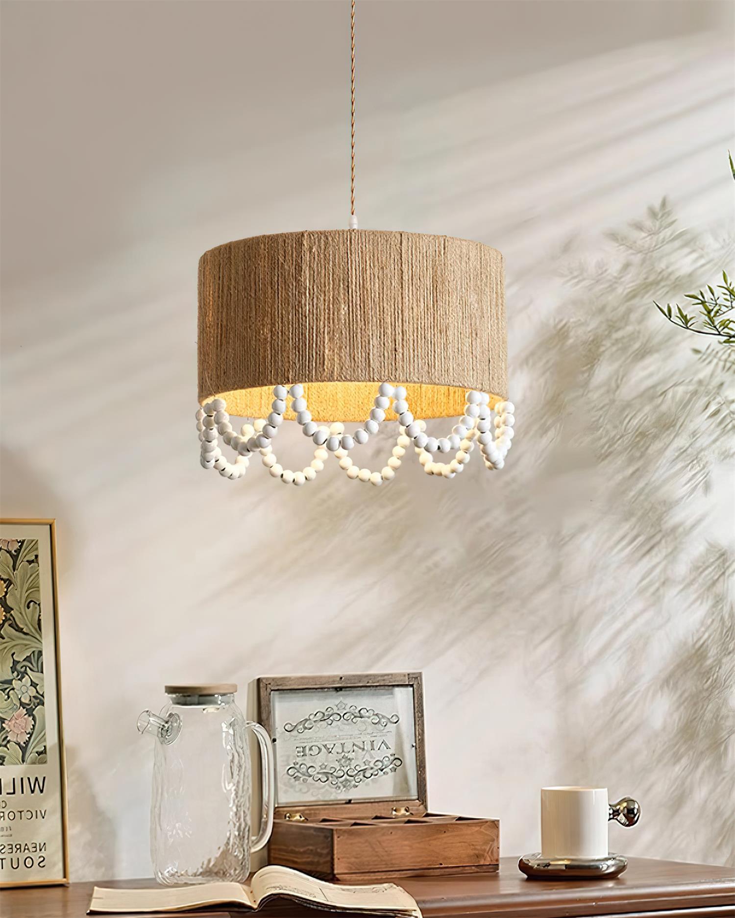 Boho Dona Suspension Naturel Frange Organique
