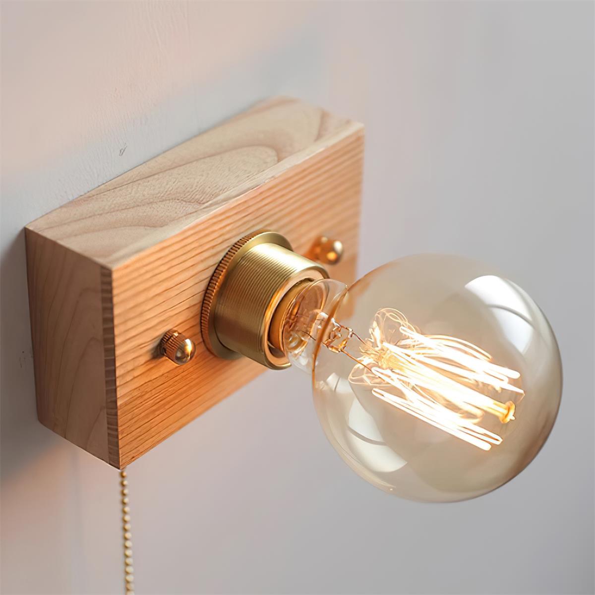 Bois Applique Murale Style Edison