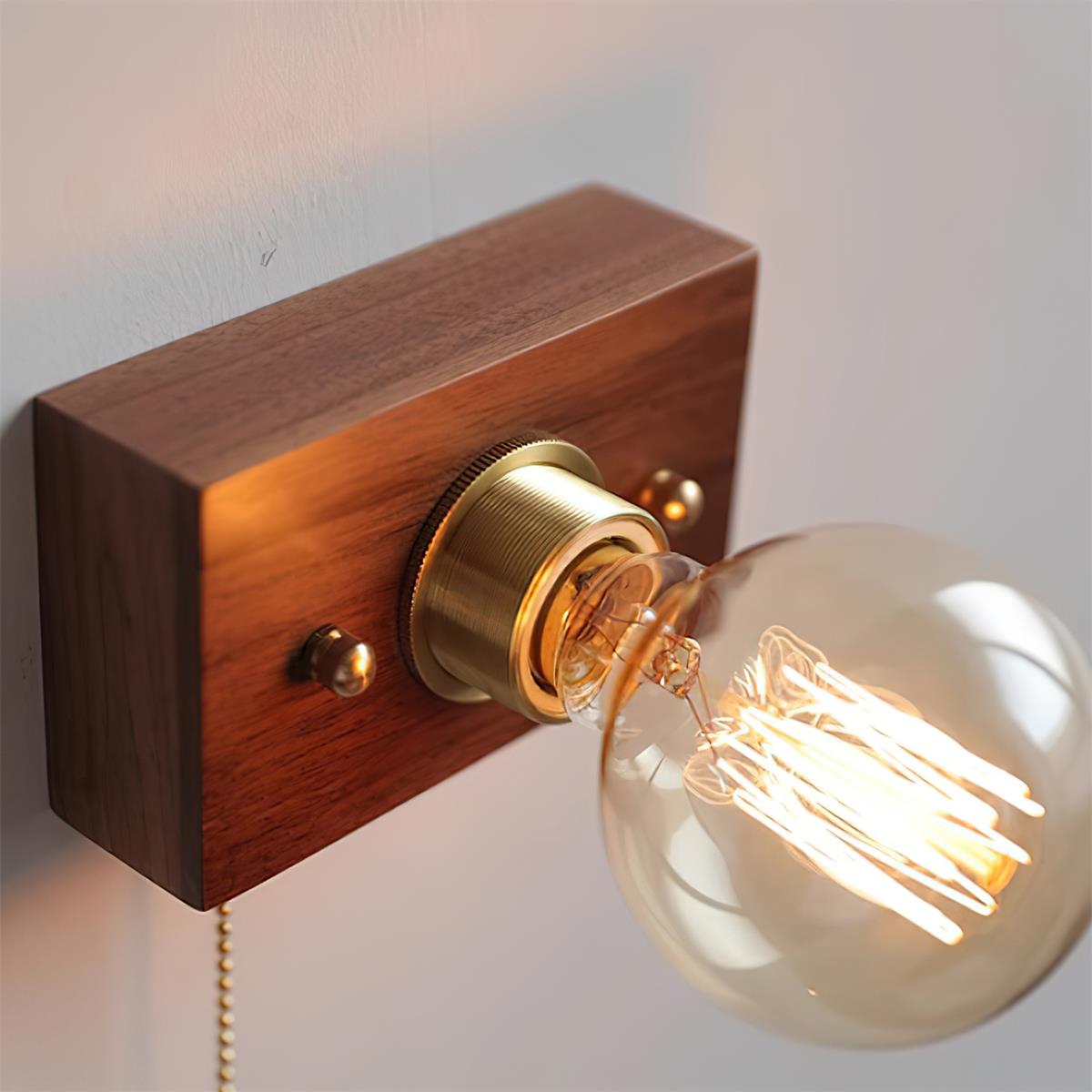 Bois Applique Murale Style Edison