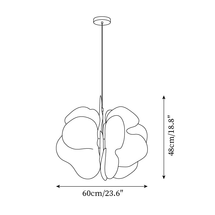 Bolide Suspension Pétale Florale Organique