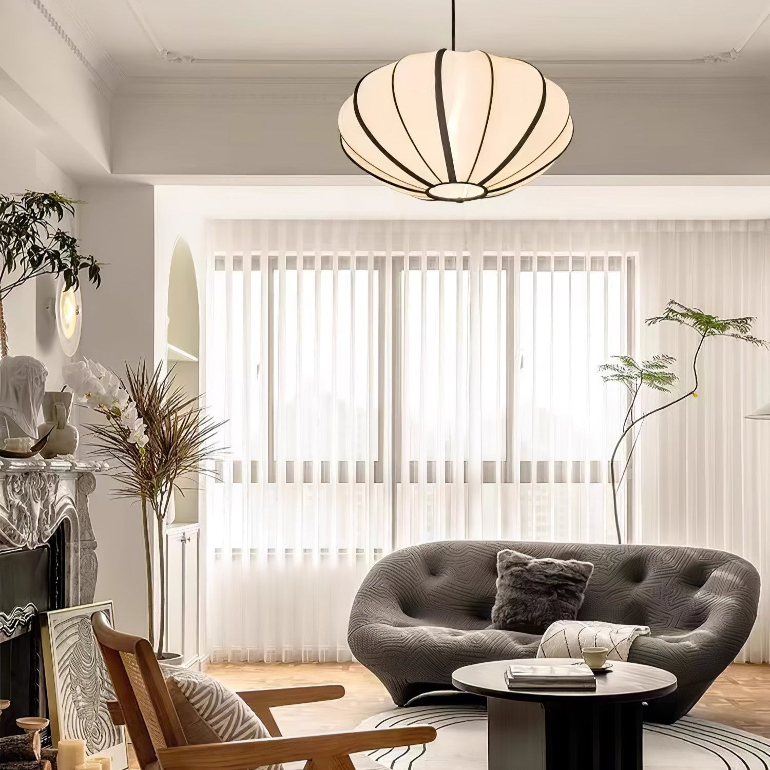 Daphne Lampe suspendue en tissu moderne