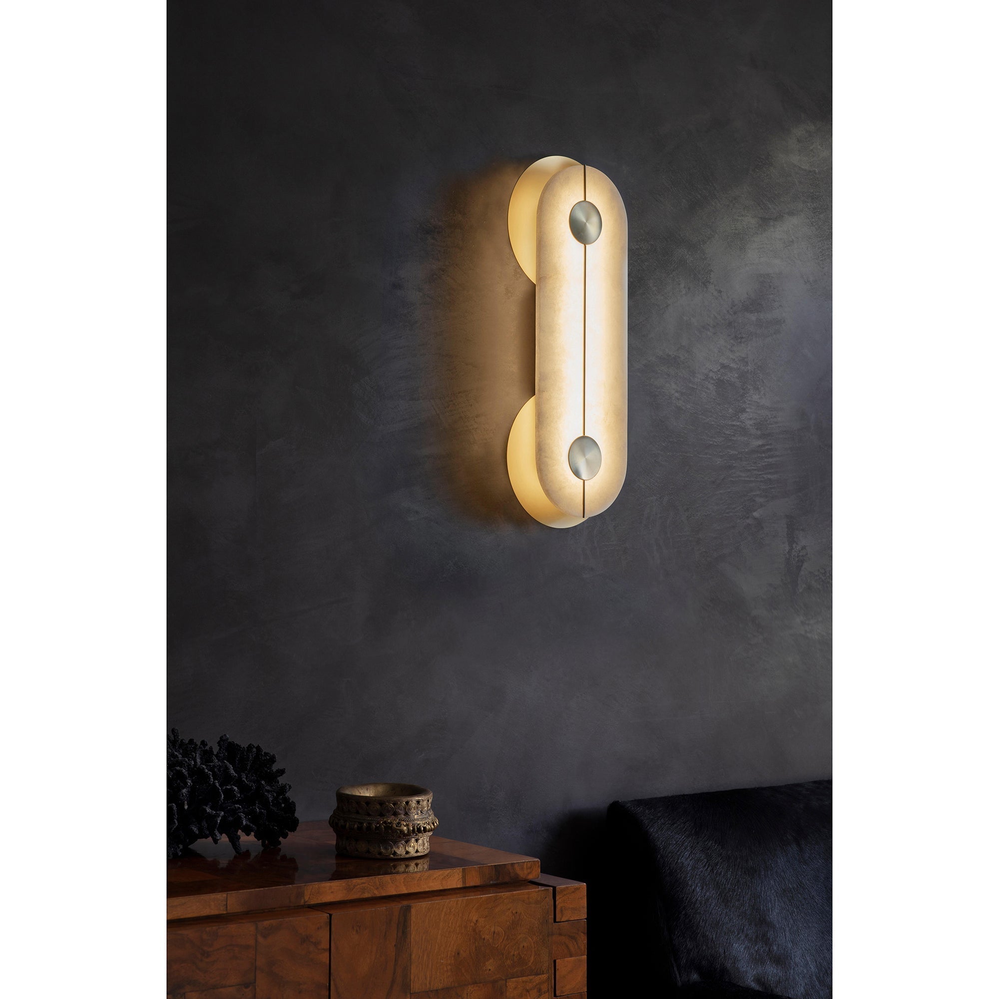 Auriel Moderne Minimaliste Laiton Albâtre Applique Murale