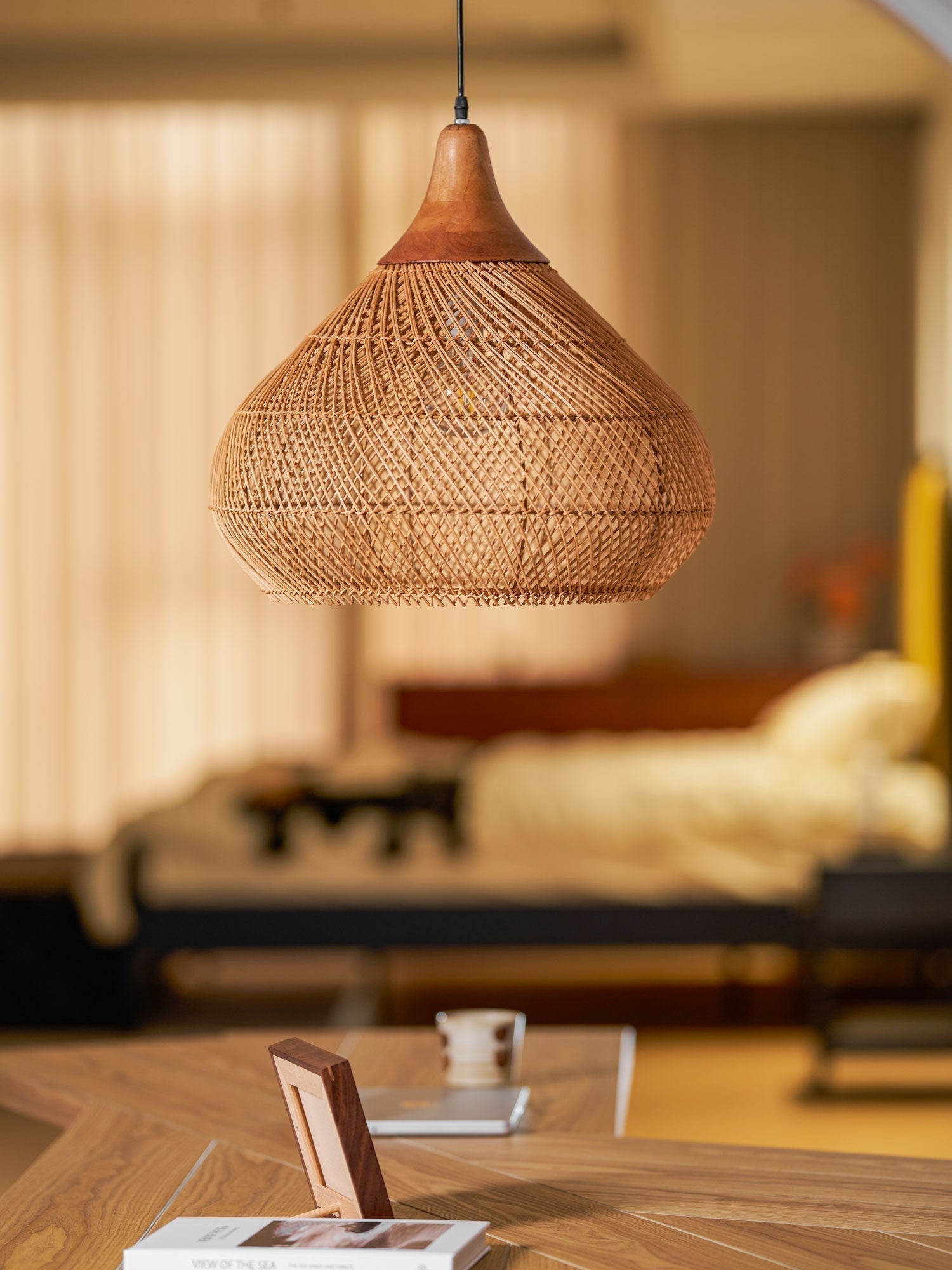 Solavn Lampe suspendue en bois de rotin