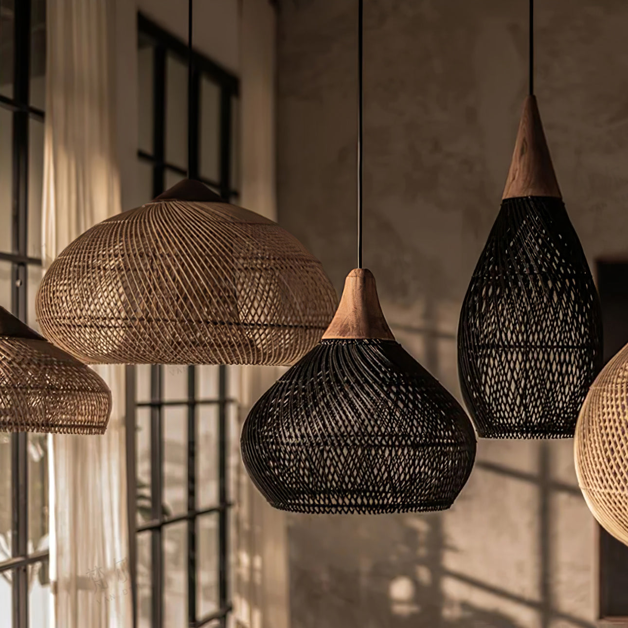 Solavn Lampe suspendue en bois de rotin