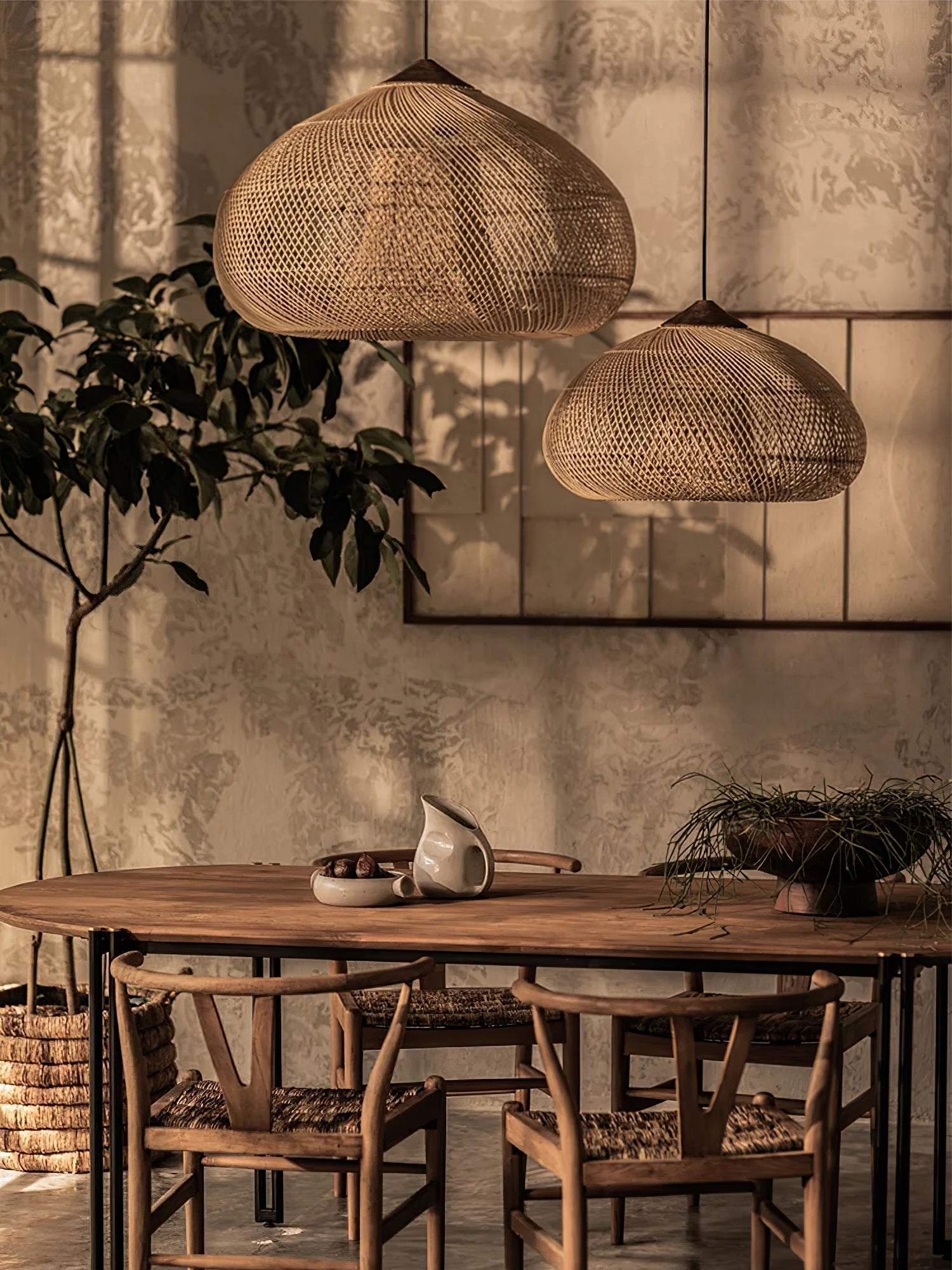 Solavn Lampe suspendue en bois de rotin