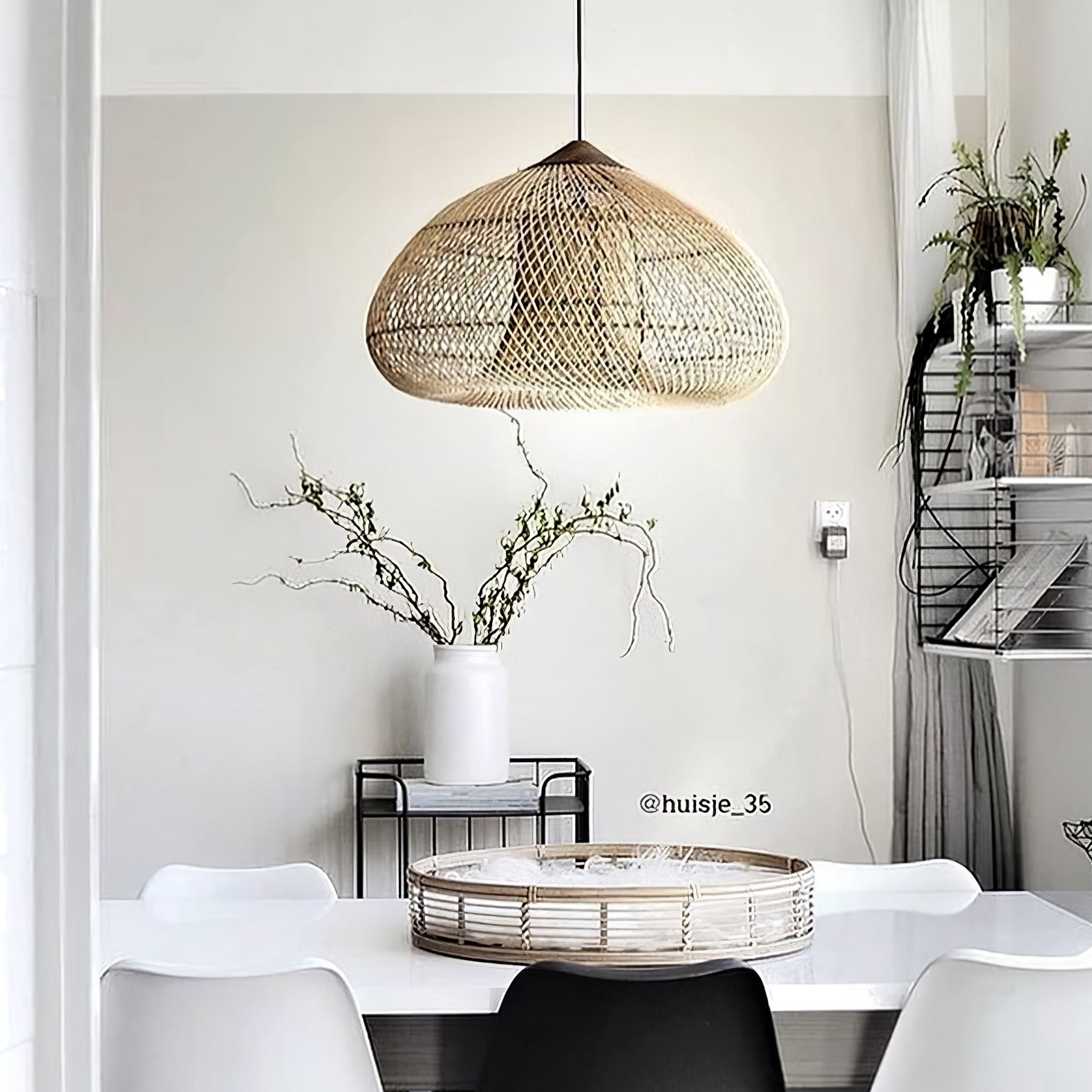 Solavn Lampe suspendue en bois de rotin