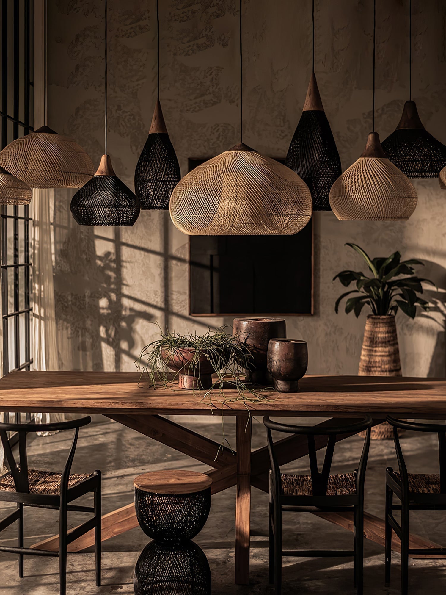 Solavn Lampe suspendue en bois de rotin