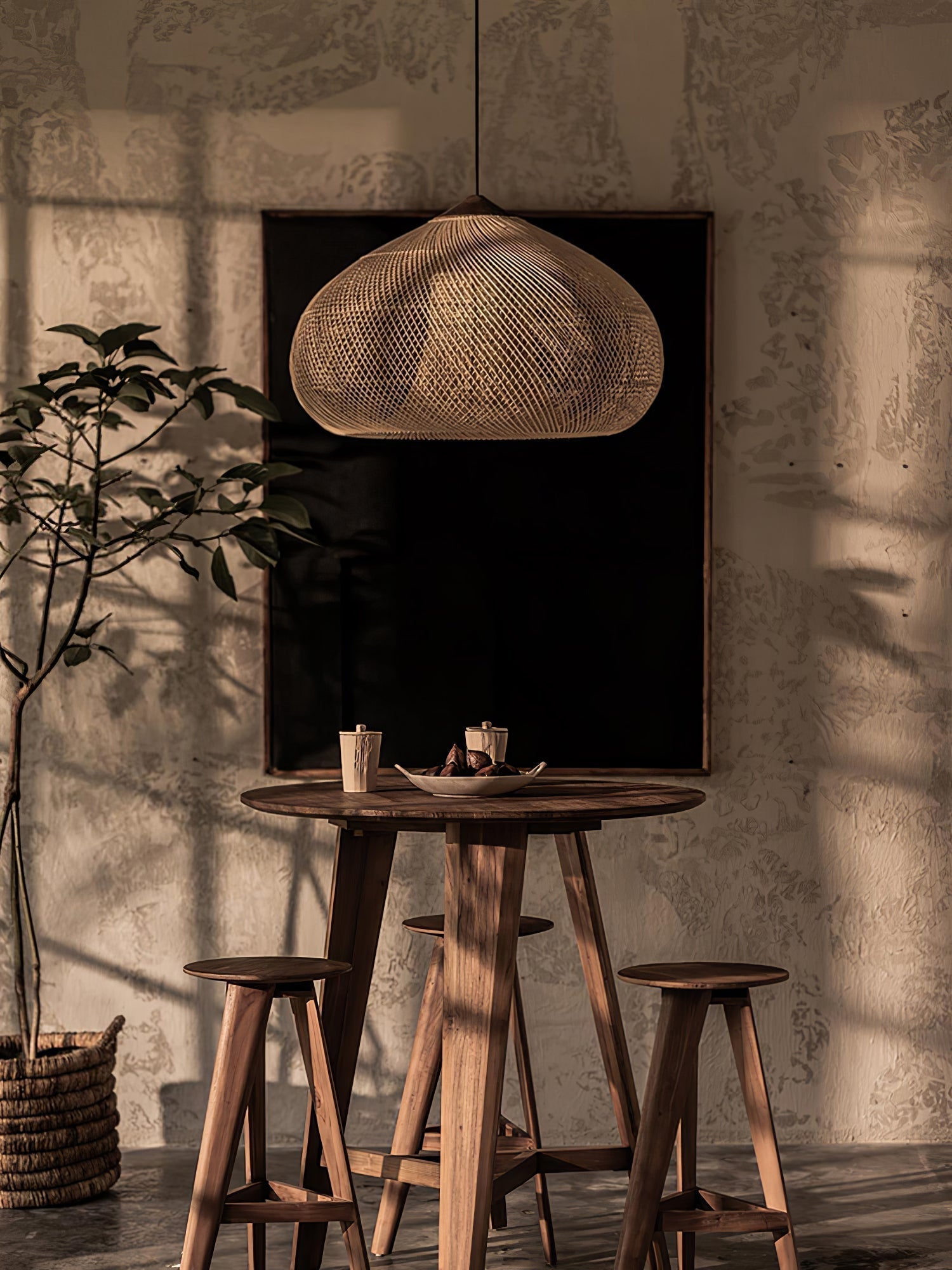 Solavn Lampe suspendue en bois de rotin
