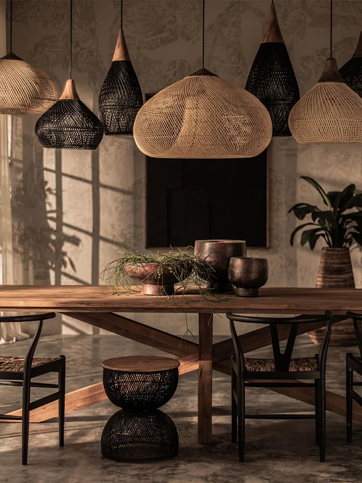 Solavn Lampe suspendue en bois de rotin