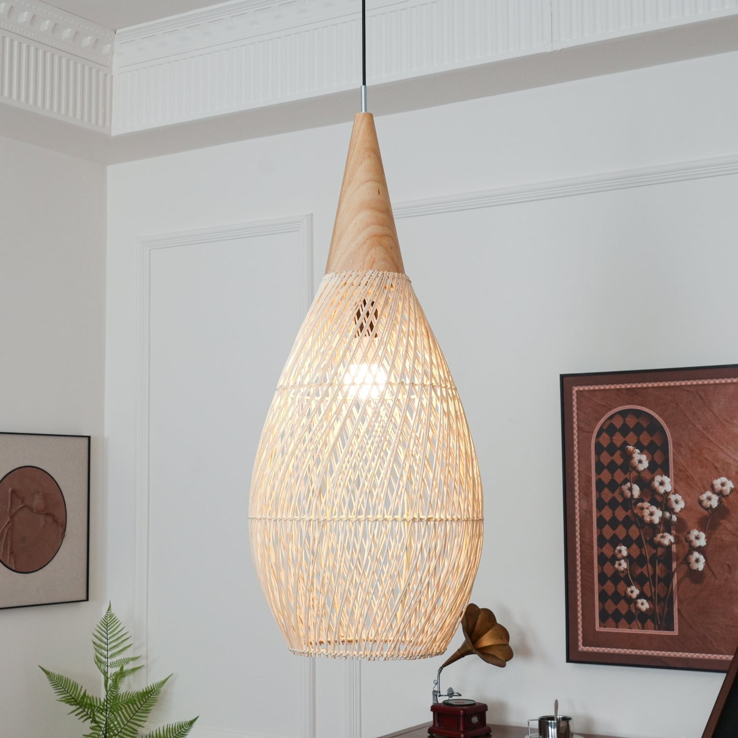 Solavn Lampe suspendue en bois de rotin