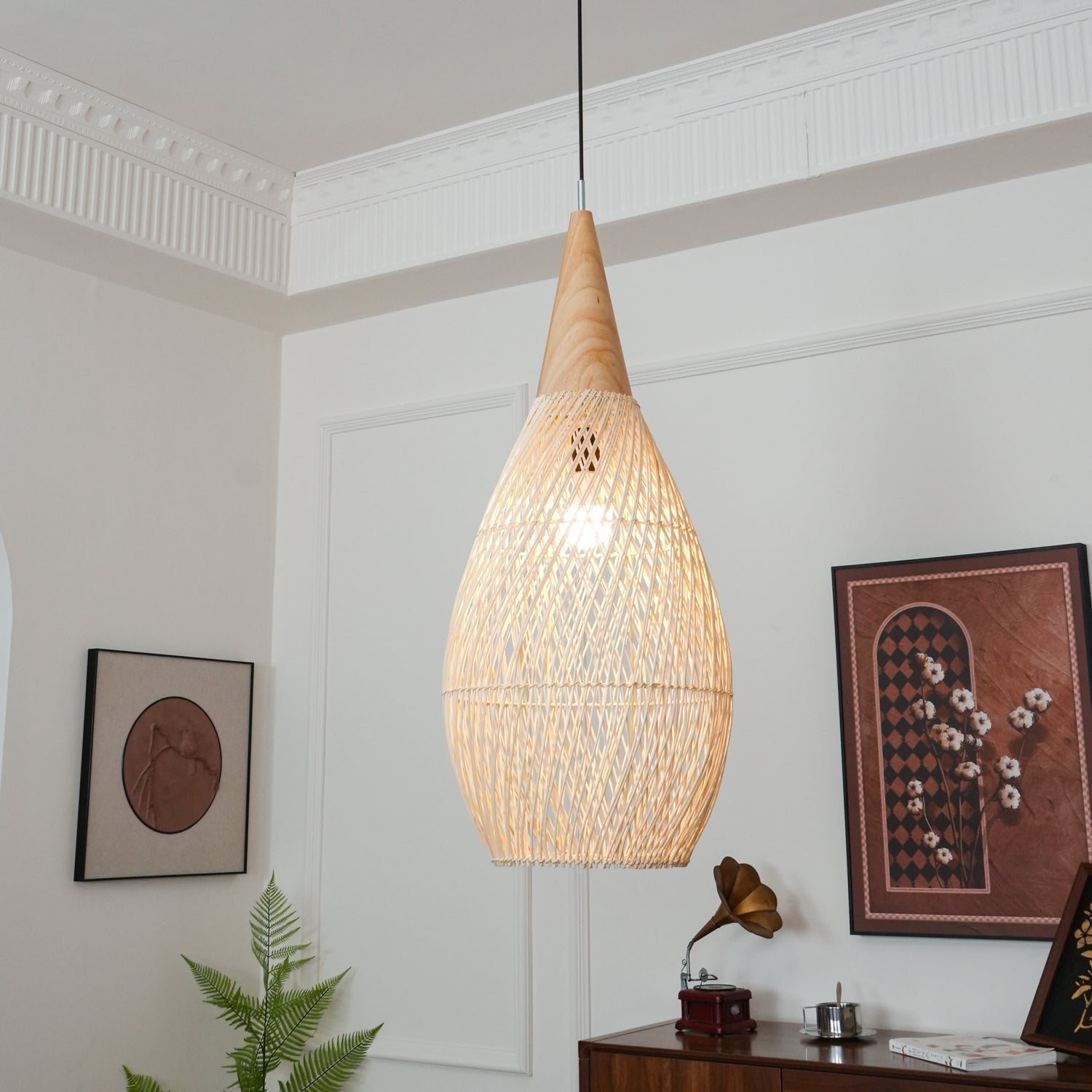 Evelyn Suspension en Rotin Tressé pour Salon