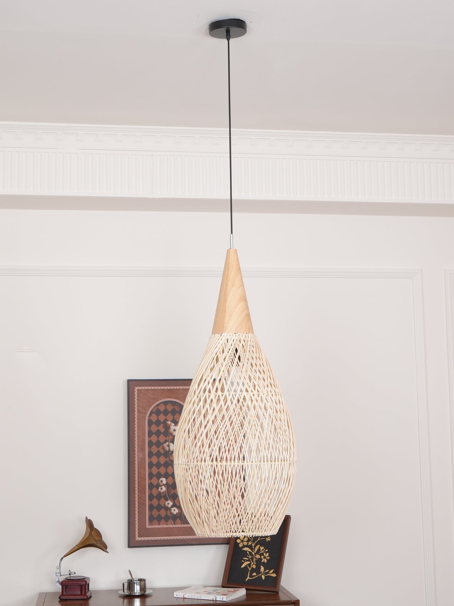 Solavn Lampe suspendue en bois de rotin