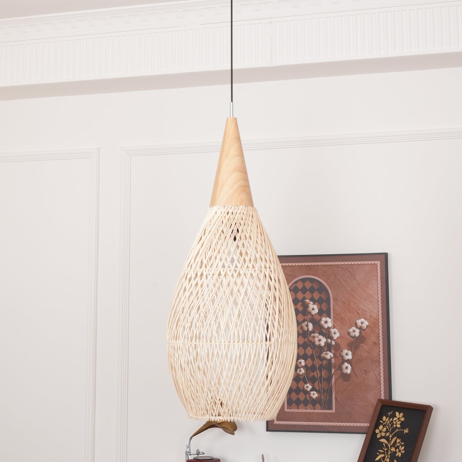Evelyn Suspension en Rotin Tressé pour Salon