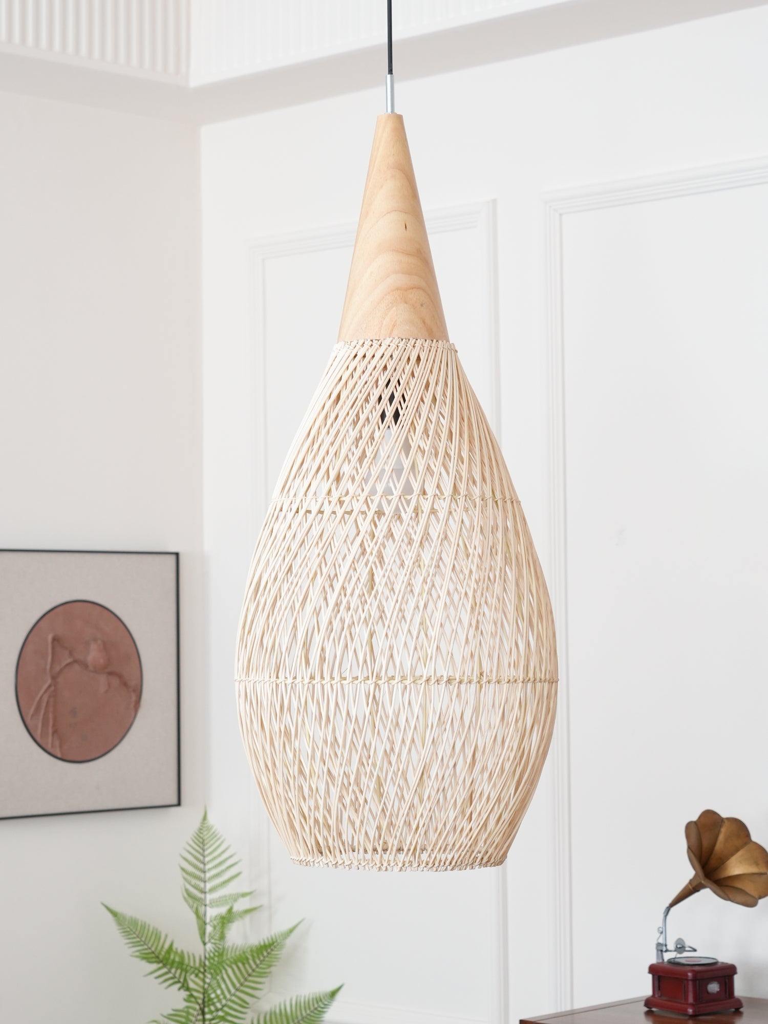Solavn Lampe suspendue en bois de rotin