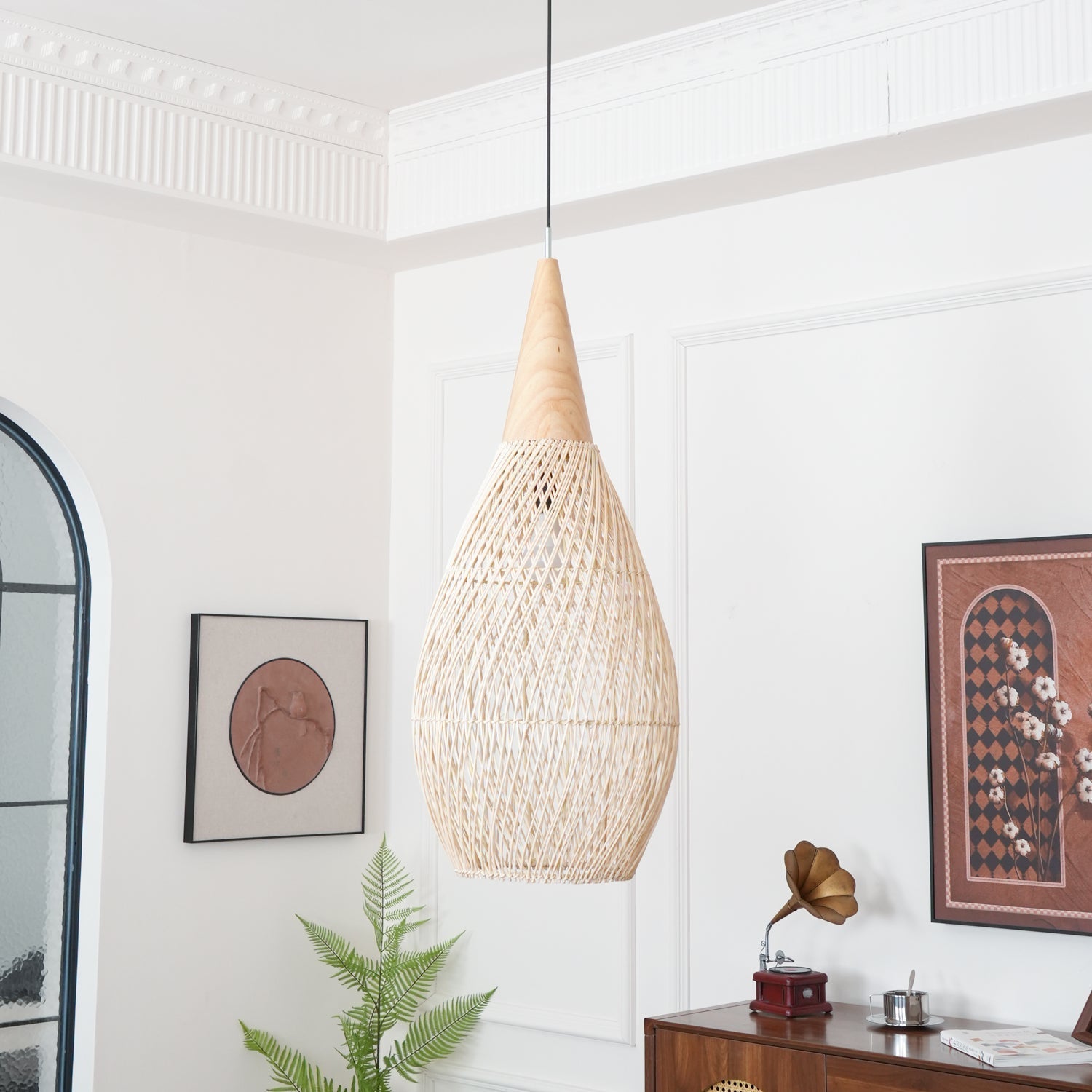 Solavn Lampe suspendue en bois de rotin