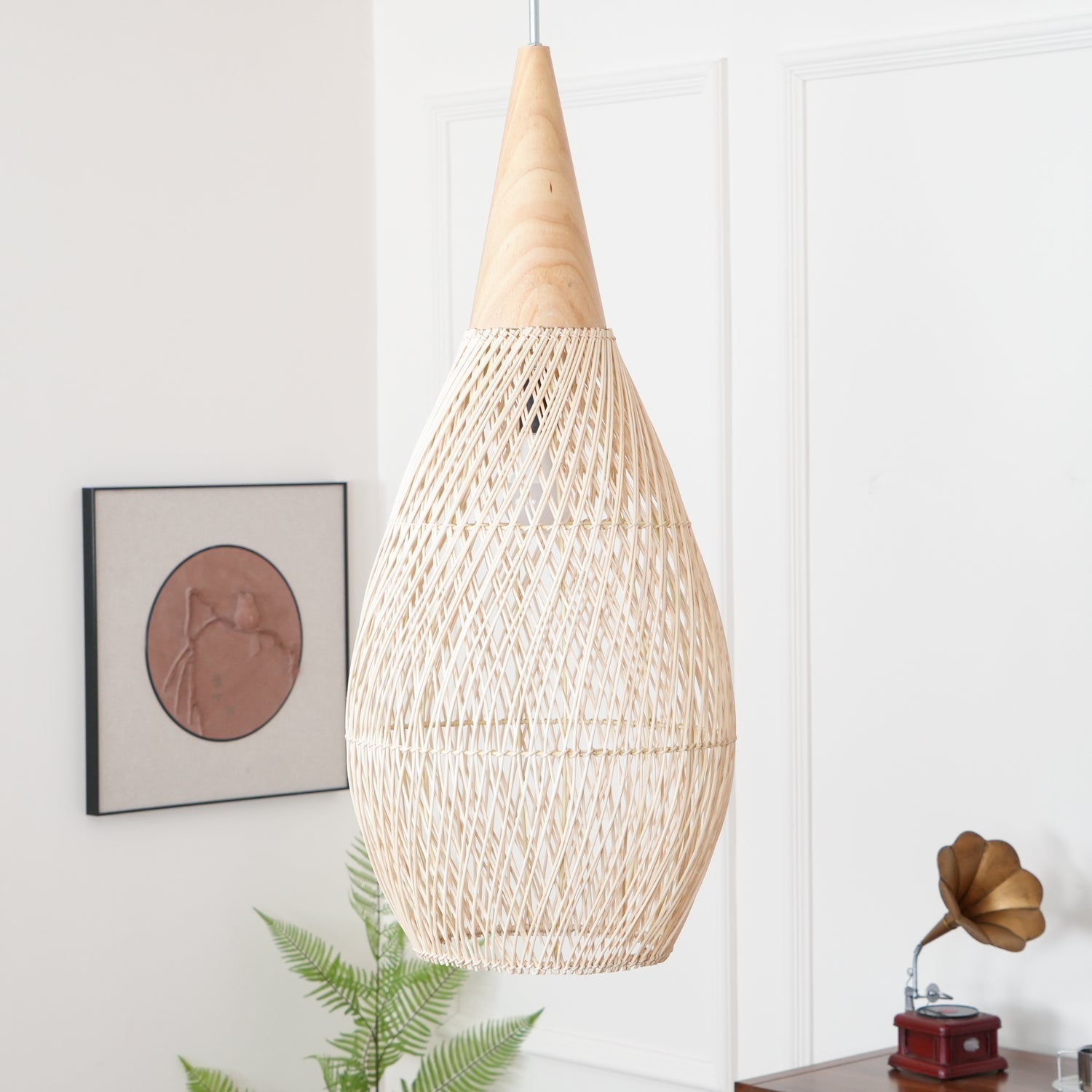 Solavn Lampe suspendue en bois de rotin