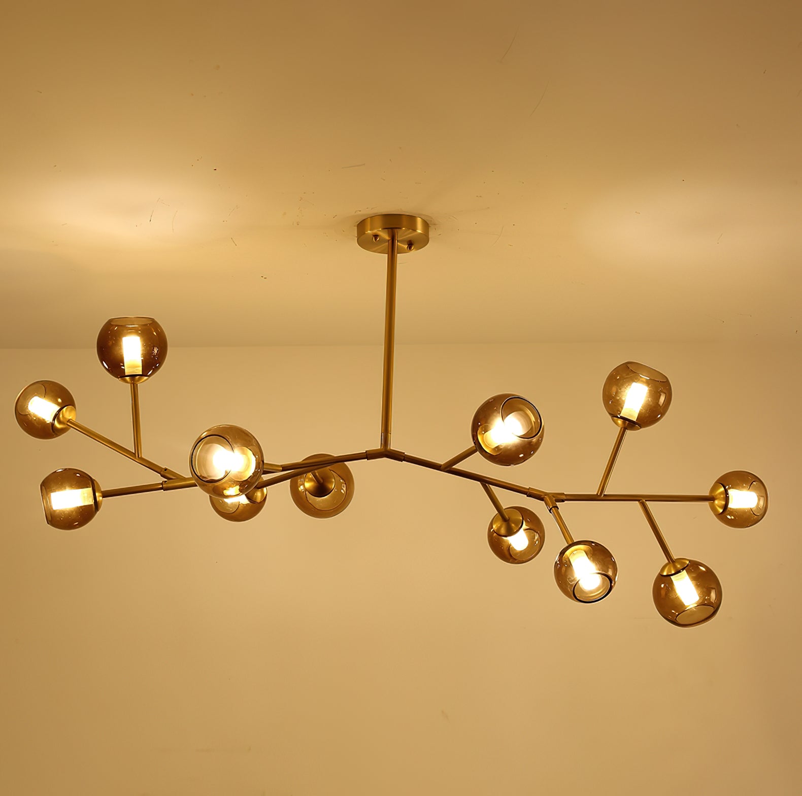 Kinetic Individuel Créativité Laiton Verre Lustre