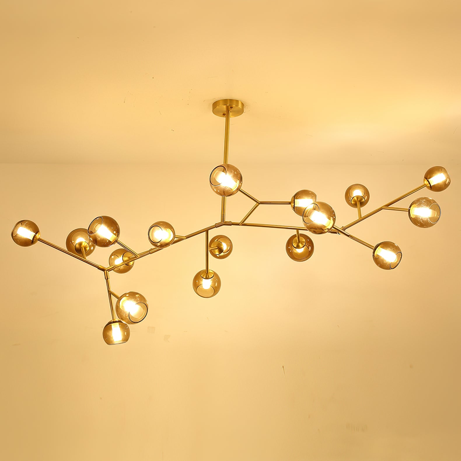 Kinetic Individuel Créativité Laiton Verre Lustre