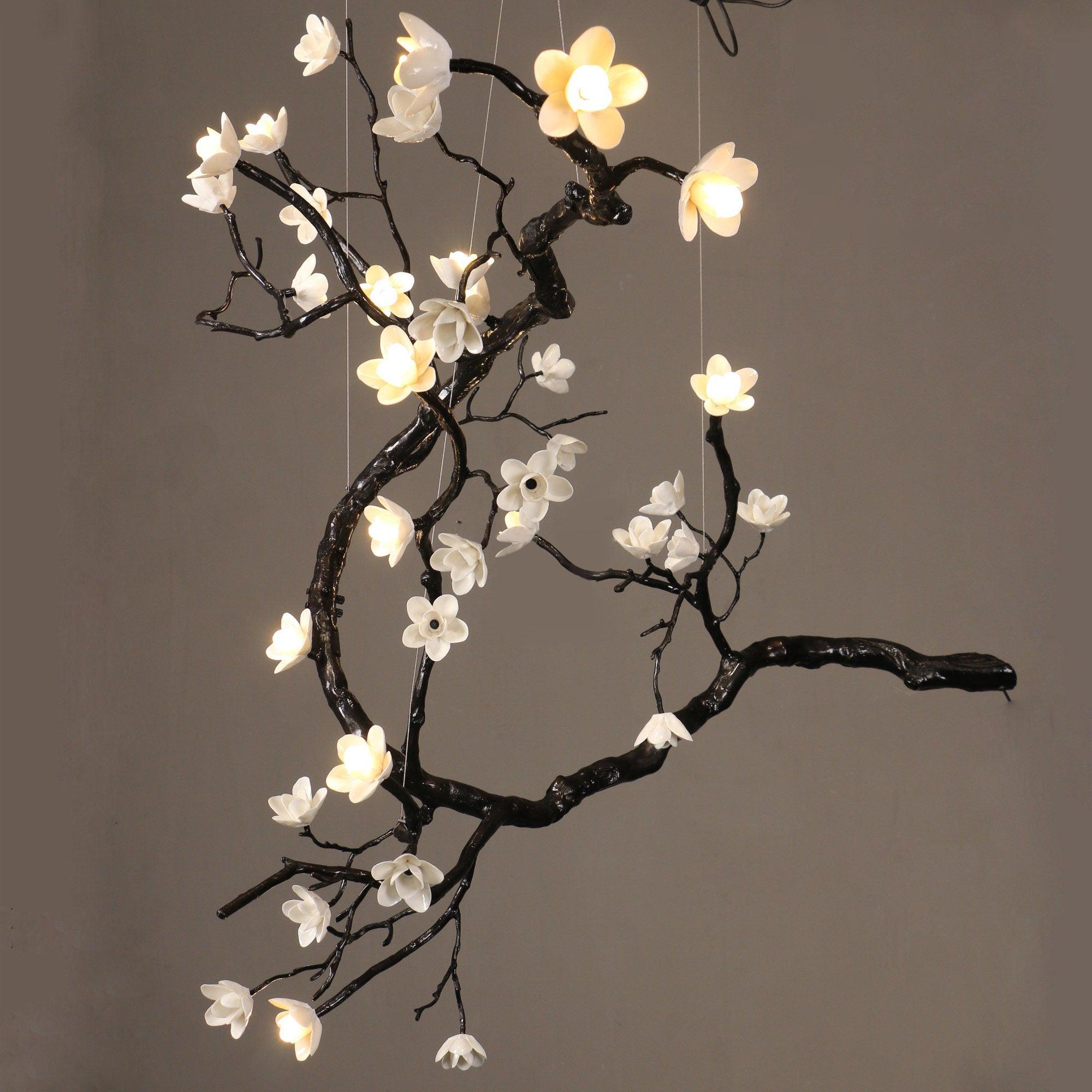 Aurora Lustre Organique à Branches et Fleurs