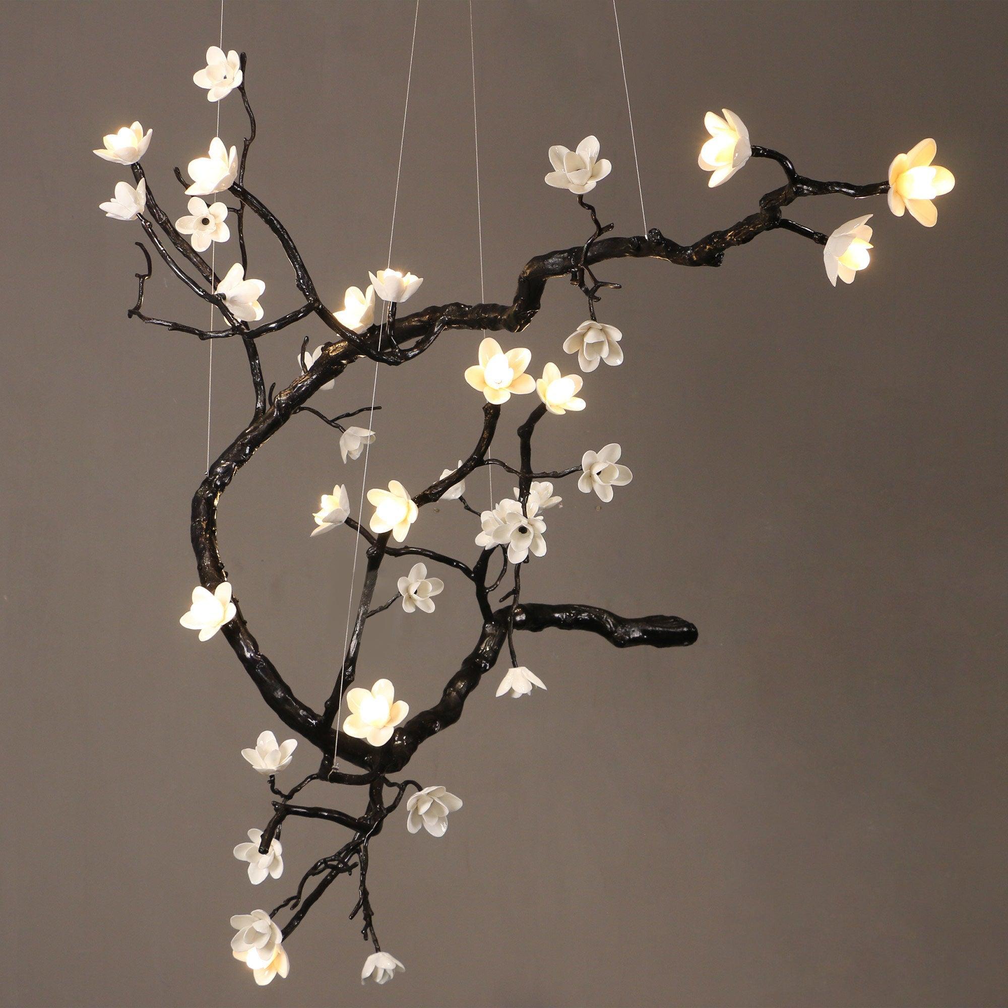 Aurora Lustre Organique à Branches et Fleurs