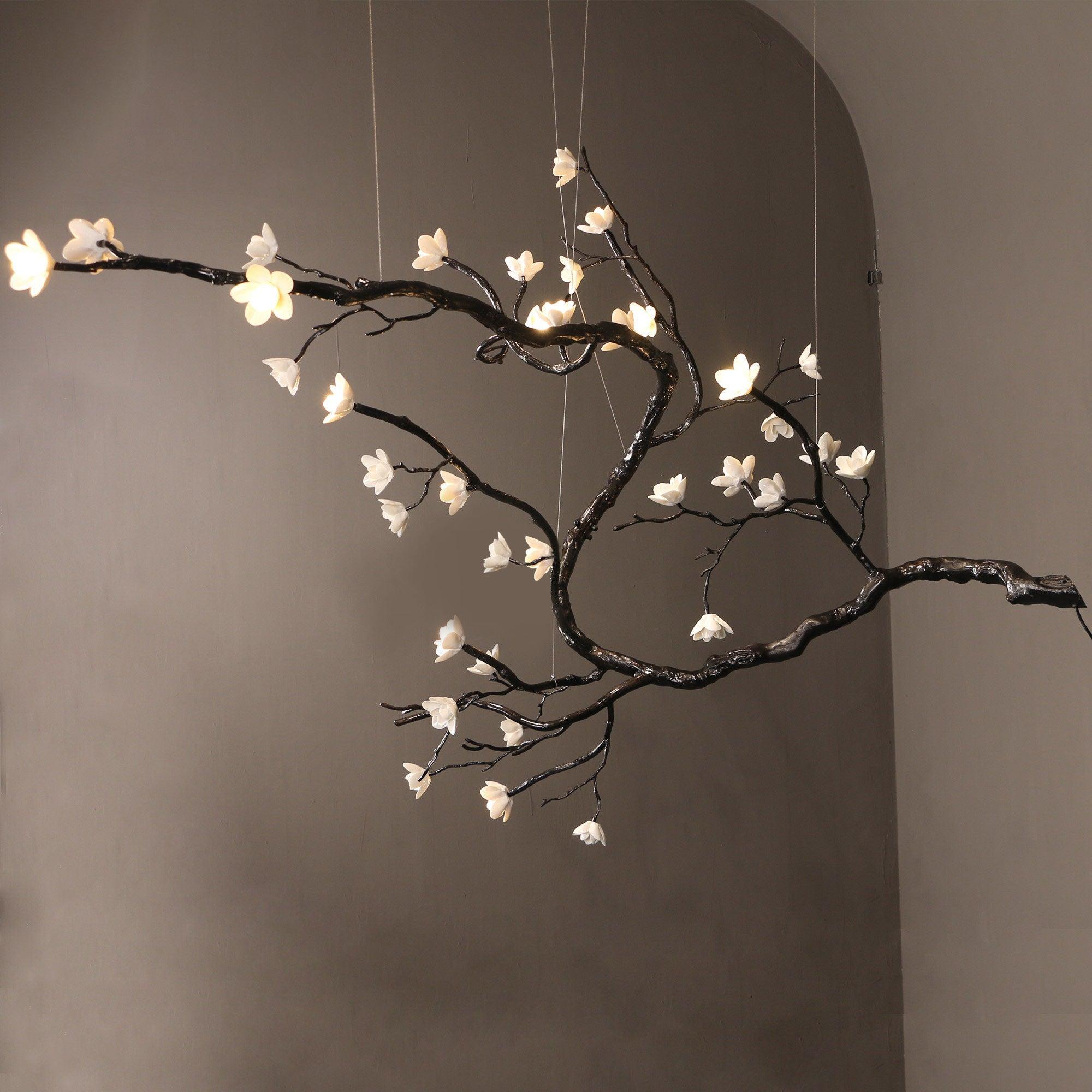 Aurora Lustre Organique à Branches et Fleurs